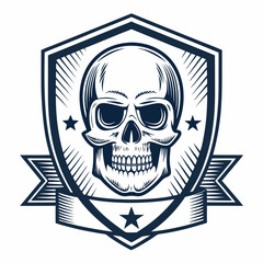 Featuring Create Bold Stroke Skull Badge Emblem Dynamic Creative Visual