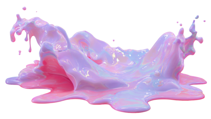 Vibrant, liquid splash of pastel pink and lavender