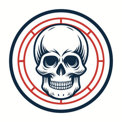 Create Bold Stroke Skull Minimal Circle Outline Creative Visual Suitable for Design