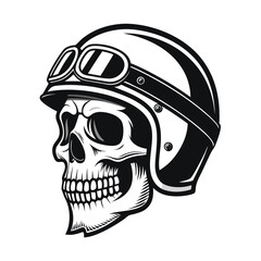 Create Bold Stroke Skull Wearing Helmet Professional Photo Perfect for Editorial Content
