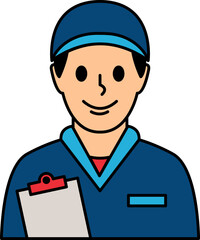delivery man holding a clipboard