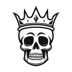 Vibrant Create Bold Stroke Skull With Crown Minimal Premium Digital Asset
