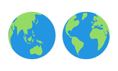 Set of simple vector illustration of the earth globe. Earth icon. Simple Vector. Modern Design