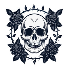 Stunning Create Bold Stroke Skull With Gothic Roses Frame Creative Visual