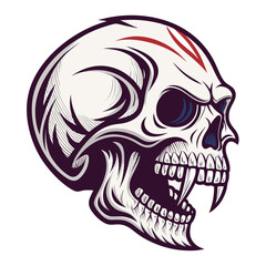 Showcasing Create Bold Stroke Skull With Long Fangs Stunning Creative Visual