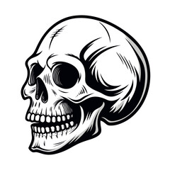 Create Bold Stroke Skull With Long Fangs Creative Visual Ideal for Marketing