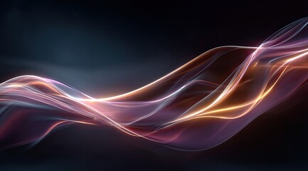 Obraz premium Abstract flowing lines of glowing, translucent colors