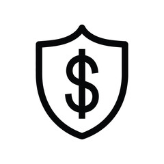 Financial Protection: A clean and simple graphic of a shield with a dollar sign, symbolizing financial security and investment, it evokes trust, reliability, and the safeguarding of assets.