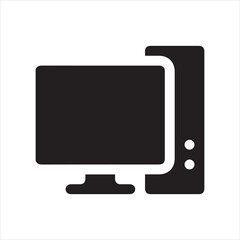 computer dark black silhouette vector