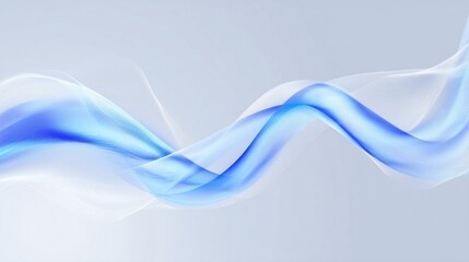 Naklejka premium Gentle Blue Abstract Wave on White Minimal Background