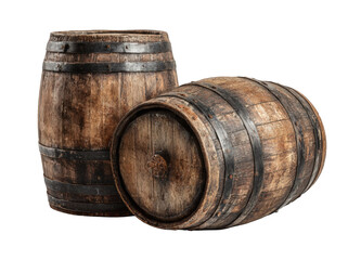 Two aged wooden barrels (2)