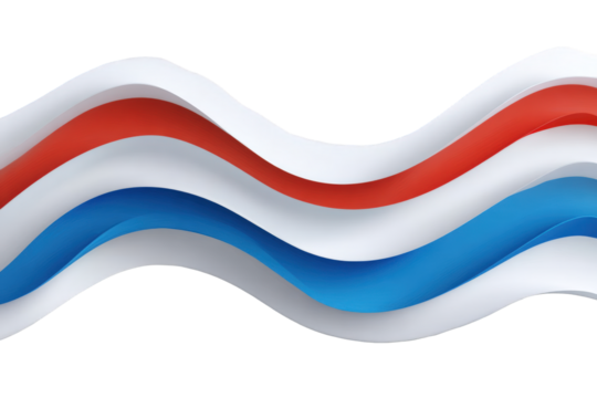 Abstract wavy tricolor banner