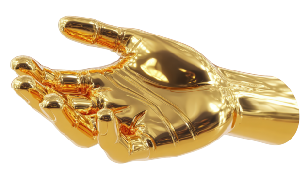 Golden hand outstretched (1) - Powered by Adobe