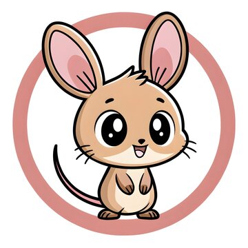 Adorable Chibi Tiny Jaculus Jerboa Sitting Inside A Colorful Sprinkle Cup, Kawaii Cartoon Desert Animal Illustration With Pastel Colors, Cute Whimsical Artwork Perfect For Kids And Fantasy Designs
