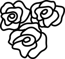 Abstract rose one line drawing