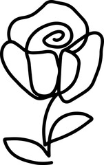Abstract rose one line drawing