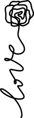 Abstract rose one line drawing