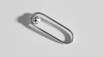 Oval metal ring with sphere