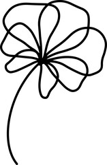 Abstract rose one line drawing