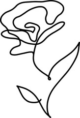 Abstract rose one line drawing