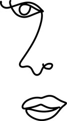 Abstract rose one line drawing