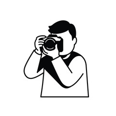 A photographer is taking a picture with a digital camera.