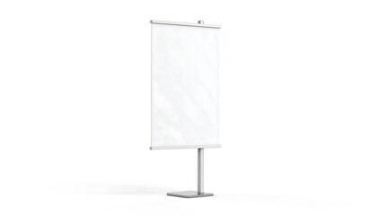 Blank vertical roll-up banner display