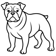 Bulldog line art vector