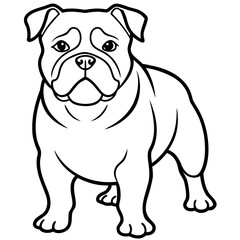 Bulldog line art vector