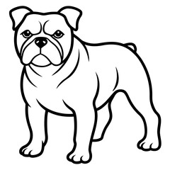 Bulldog line art vector