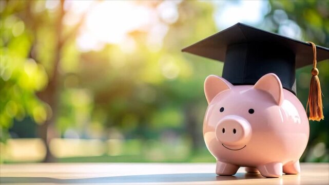 Graduation savings piggy bank