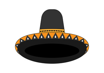 Sombrero mexicano en fondo blanco