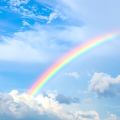 Rainbow in a Cloudy Sky