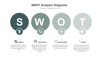 SWOT Analysis Diagrams for Business Strategy