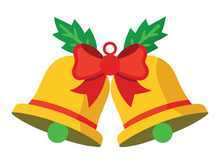 Christmas Bell vector Illustration isolated on white background