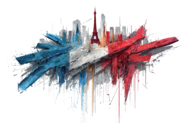 Abstract cityscape explosion