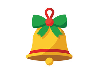 Christmas Bell vector Illustration isolated on white background