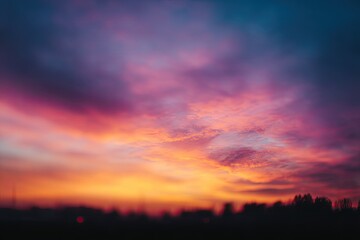 Fototapeta premium Blurry sunset sky, vibrant colors