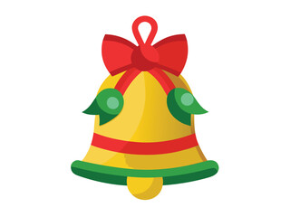 Naklejka premium Christmas Bell vector Illustration isolated on white background