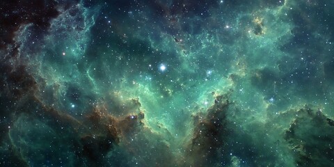 Fototapeta premium High resulation image of sky galaxy outer space nebula, thousand stars and green galaxy combination with various fractal ideas.