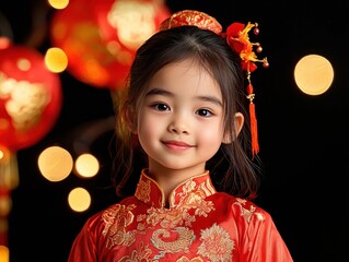 Smiling child in traditional attire