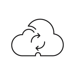 Cloud Sync Illustration: A minimalist illustration captures the essence of data synchronization within a cloud, symbolized by arrows, signifying seamless exchange and access.