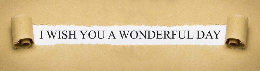 I wish you a wonderful day