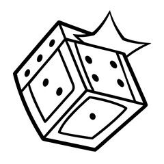 Dice line art vector