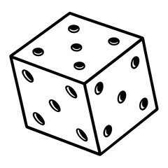 Dice line art vector