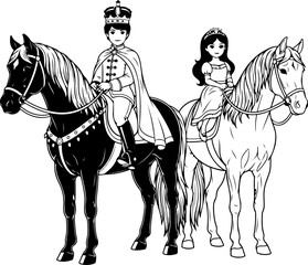 Prince and Princess Riding Horses
