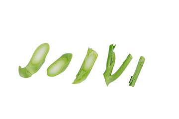 Chinese kale vegetable ready to harvest on white background