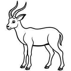 Markhor line art vector
