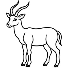 Markhor line art vector