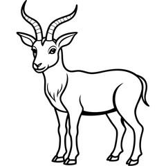 Markhor line art vector